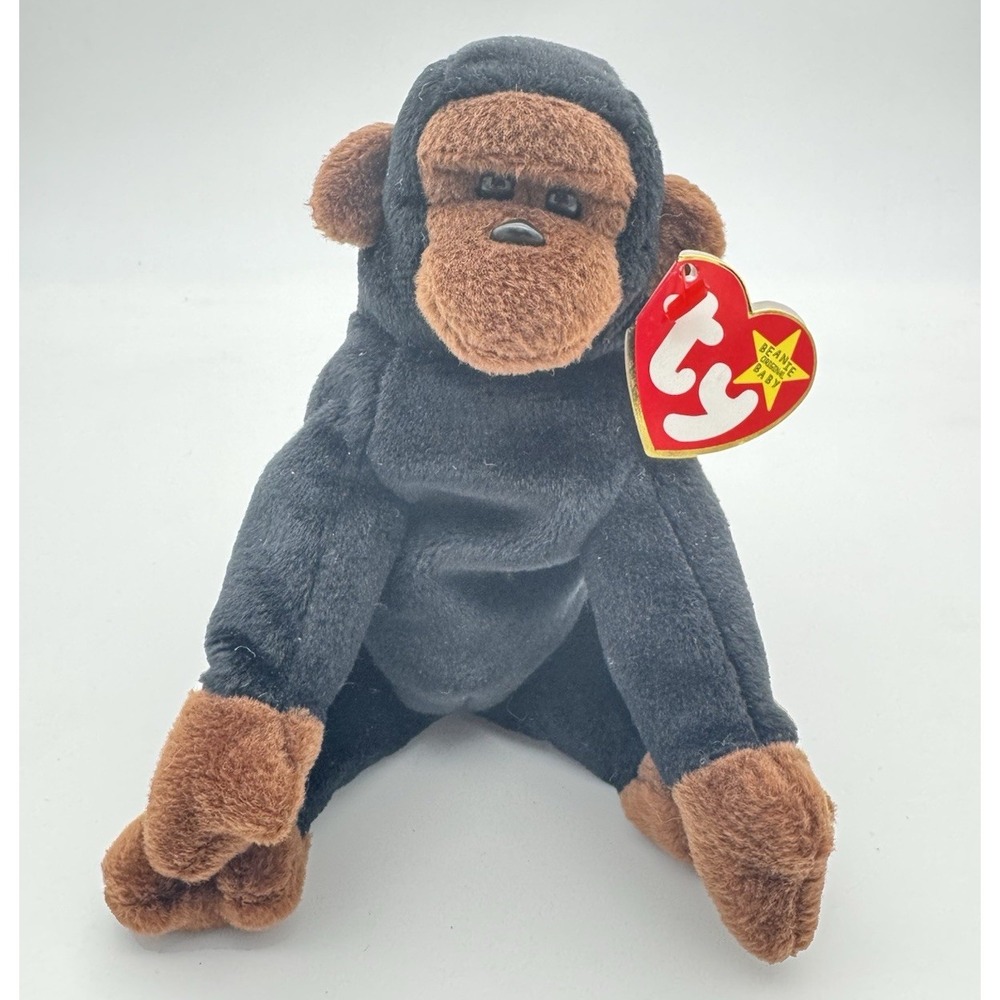 Vintage 1996 Ty Beanie Baby Congo the Chimpanzee Plush 6 Inch VTG Collectible